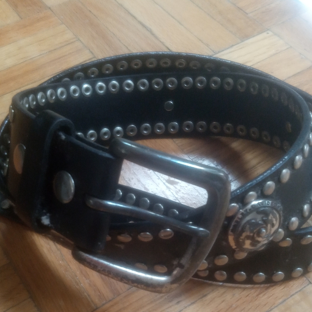 Harley Davidson Studded Black Leather Belt